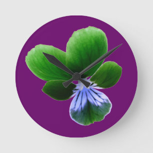 Reloj Redondo Mediano Green Pansy Wall Clock