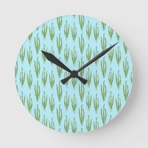 Reloj Redondo Mediano Green Seaweed Ocean Plants Nature Lover Blue Water