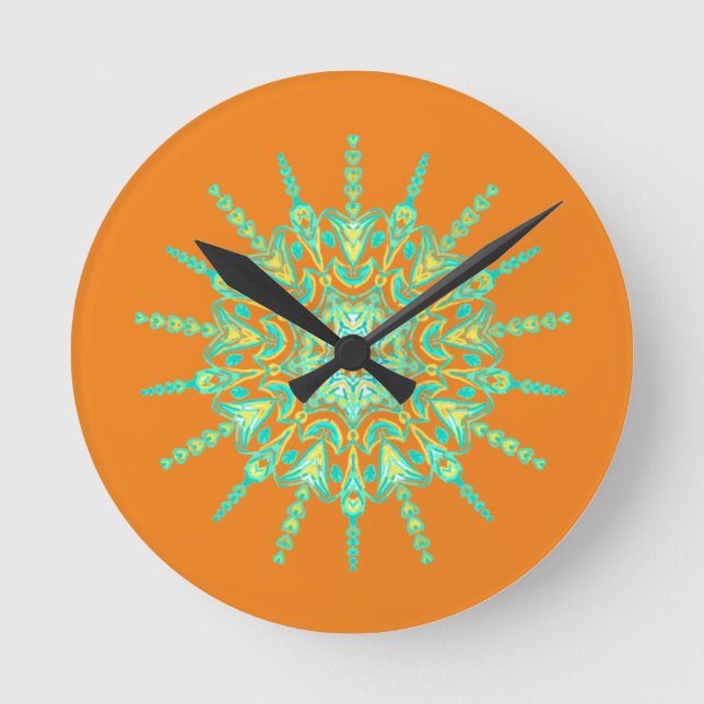 RELOJ REDONDO MEDIANO GREEN YELLOW MANDALA (Anverso)