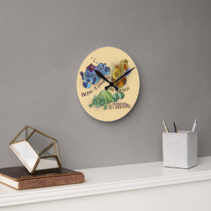 Reloj Redondo Mediano Gremlin de basura caótico, mapaches dormilones