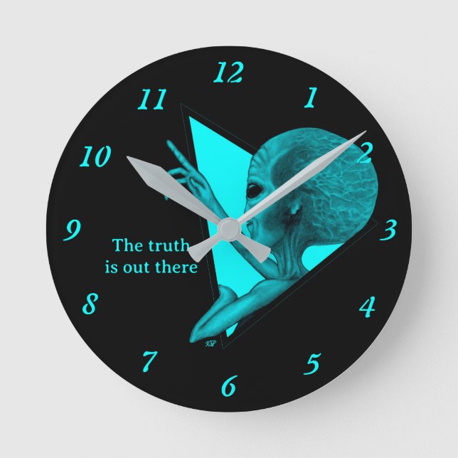 Reloj Redondo Mediano Grey Alien, la verdad está ahí fuera (Anverso)
