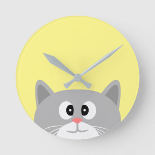 Reloj Redondo Mediano Grey Cat