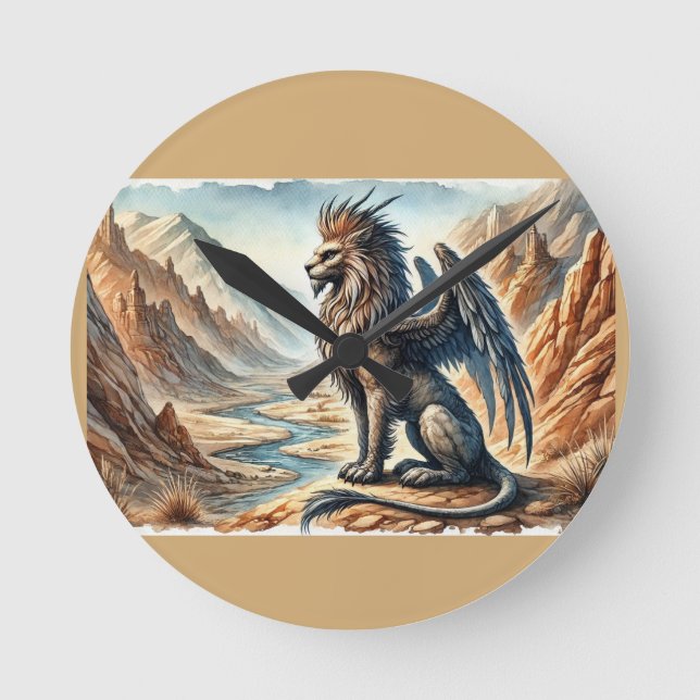 Reloj Redondo Mediano Griffins, Dragons, & Desolate landscapes (Anverso)