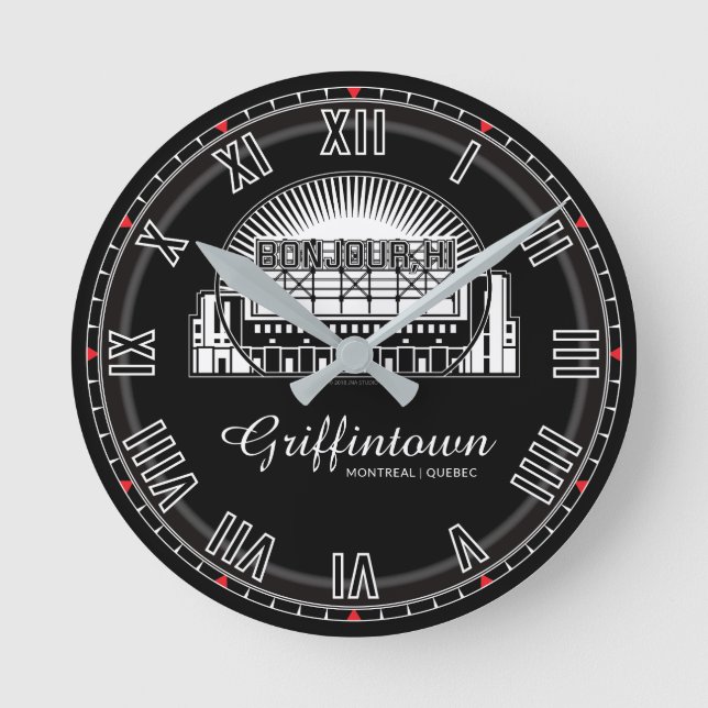 Reloj Redondo Mediano Griffintown Bonjour Hi (Anverso)