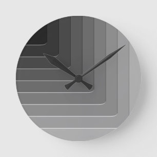 Reloj Redondo Mediano Gris monocromo empresarial