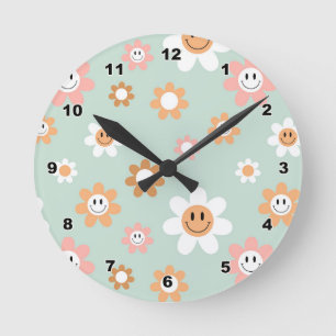 Reloj Redondo Mediano Groovy Daisies Wall Clock