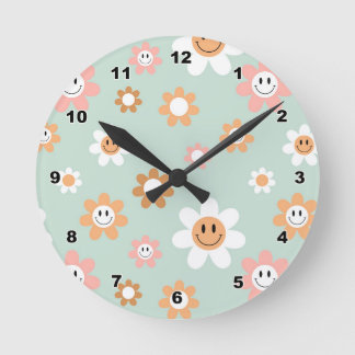 Reloj Redondo Mediano Groovy Daisies Wall Clock