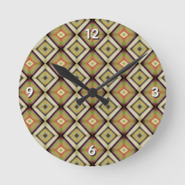 Reloj Redondo Mediano Groovy Geometric Warm Tones 