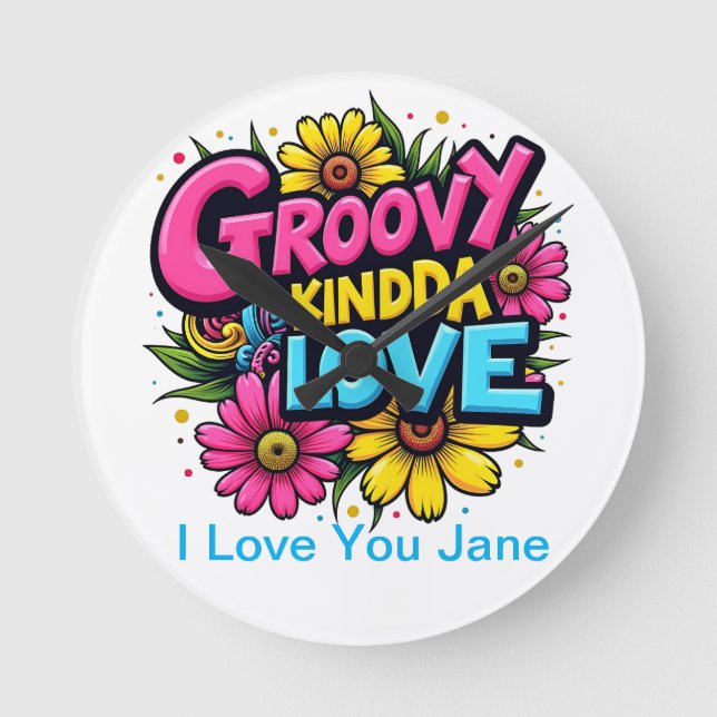 Reloj Redondo Mediano Groovy Kinda Love (Anverso)