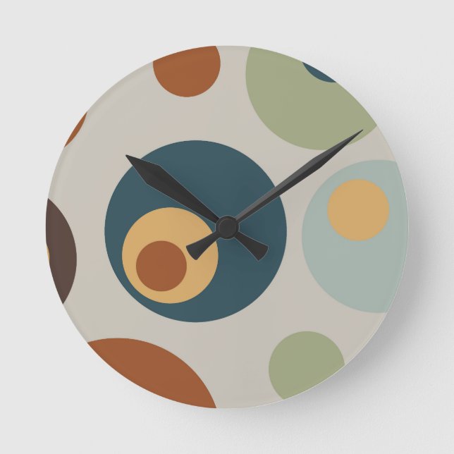 Reloj Redondo Mediano Groovy Retro Mid Century Clock (Anverso)