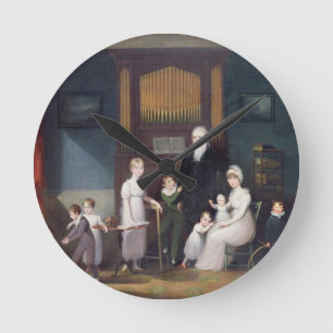 Reloj Redondo Mediano Grupo en un interior, c.1800 de la familia