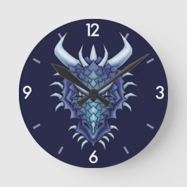 Reloj Redondo Mediano Guay Dragon Art - Purple Blue Magagon Dragon Head