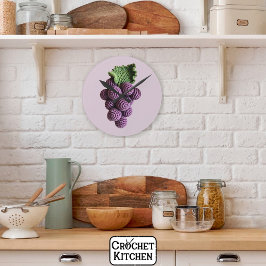 Reloj Redondo Mediano Guay Minimalista Purple Grandma Moda Crochet Grape