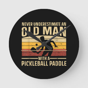 Reloj Redondo Mediano Guay Pickleball Art Para Hombres Mujeres Paddle Pi