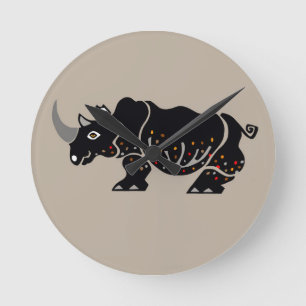 Reloj Redondo Mediano Guay RHINO - Vida silvestre - animal en peligro de