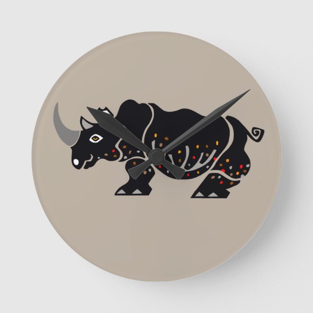 Reloj Redondo Mediano Guay RHINO - Vida silvestre - animal en peligro de (Anverso)