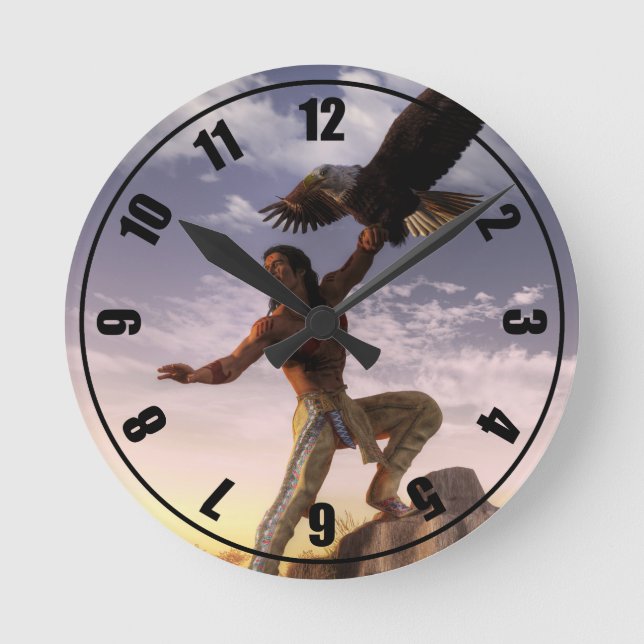 Reloj Redondo Mediano Guerrero y águila (Anverso)