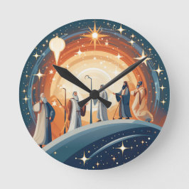 Reloj Redondo Mediano Guiado por la luz - Viaje celestial