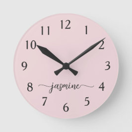 Reloj Redondo Mediano Guion de firma de nombre monograma minimalista fem