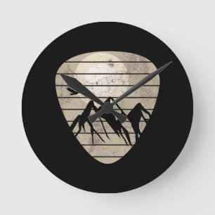 Reloj Redondo Mediano Guitarista de guitarra de púa de guitarra Mountain