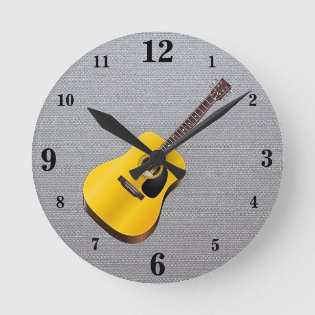 Reloj Redondo Mediano Guitarra (Anverso)