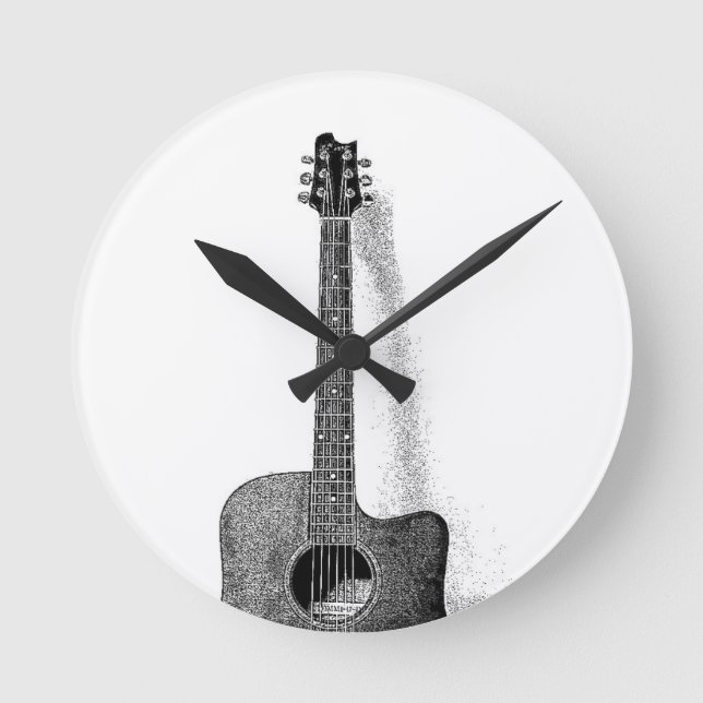 Reloj Redondo Mediano Guitarra clásica (Anverso)