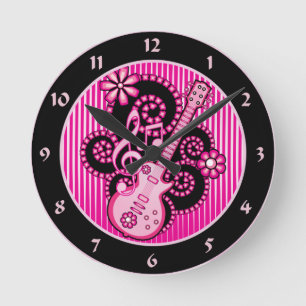 Reloj Redondo Mediano Guitarra de Girlie
