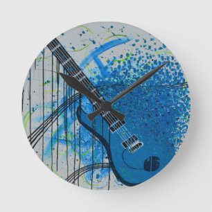 Reloj Redondo Mediano Guitarra del graffiti
