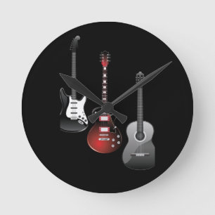 Reloj Redondo Mediano Guitarras Eléctricas Geniales para Amantes de la M