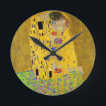 Reloj Redondo Mediano Gustav Klimt El Beso<br><div class="desc">El beso pintado por Gustav Klimt.</div>