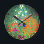 Reloj Redondo Mediano Gustav Klimt Flower Garden<br><div class="desc">Reloj con el jardín de flores de la pintura al óleo de Gustav Klimt (1906). Un bonito jardín de flores moradas,  rojas,  blancas,  azules y naranjas. Un gran regalo para los amantes del arte Art Nouveau y austriaco.</div>