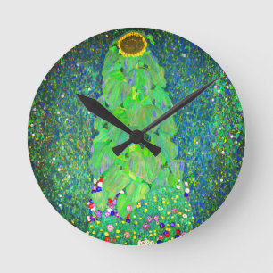 Reloj Redondo Mediano Gustav Klimt Sunflower