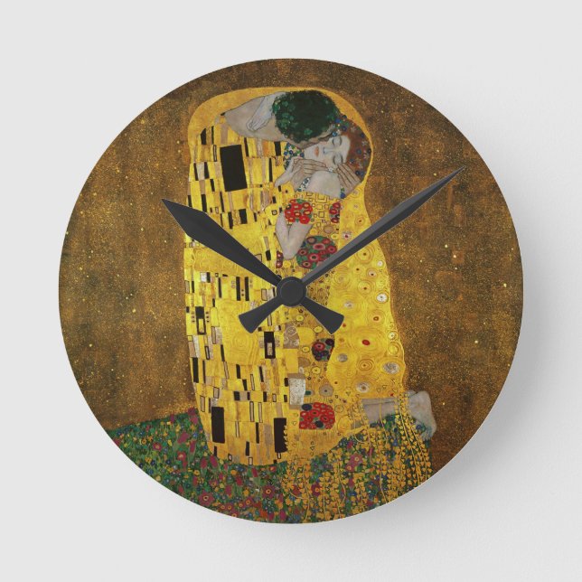 Reloj Redondo Mediano Gustav Klimt The Kiss (Anverso)