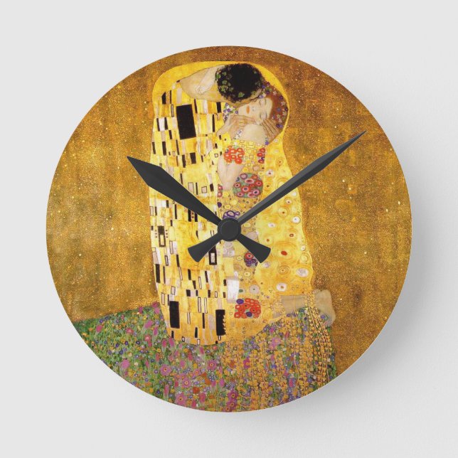 Reloj Redondo Mediano Gustav Klimt The Kiss (Anverso)