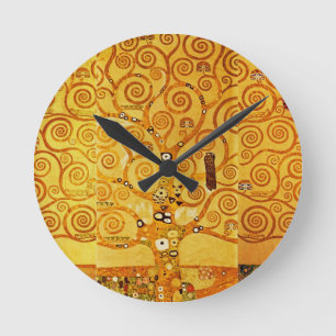 Reloj Redondo Mediano Gustav Klimt Tree of Life: Simbolista Art Nouveau