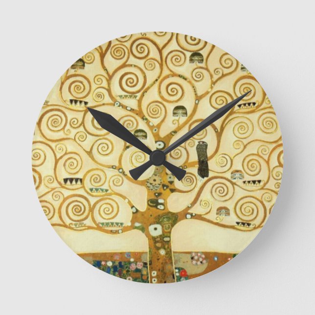Reloj Redondo Mediano Gustavo Klimt el árbol del arte Nouveau del (Anverso)