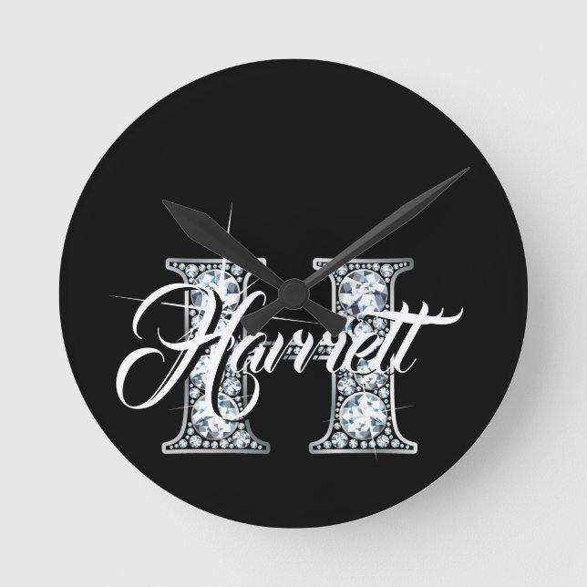 Reloj Redondo Mediano H Faux Diamond Monogram (Anverso)