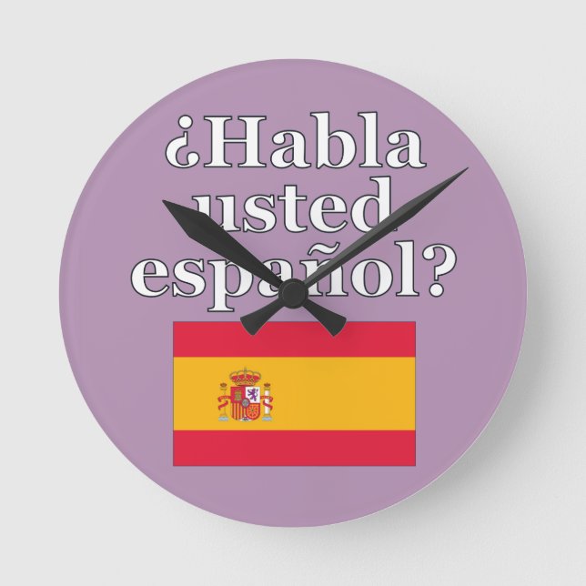 Reloj Redondo Mediano ¿Hablas español? Bandera (Anverso)