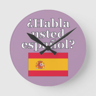Reloj Redondo Mediano ¿Hablas español? Bandera