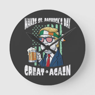 Reloj Redondo Mediano Hacer que el día de San Patricio sea grande de nue