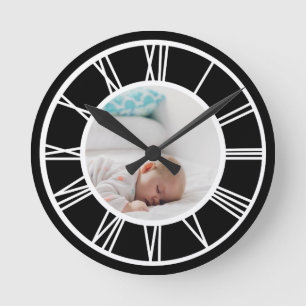Reloj Redondo Mediano Hacer sus fotos números romanos personalizados