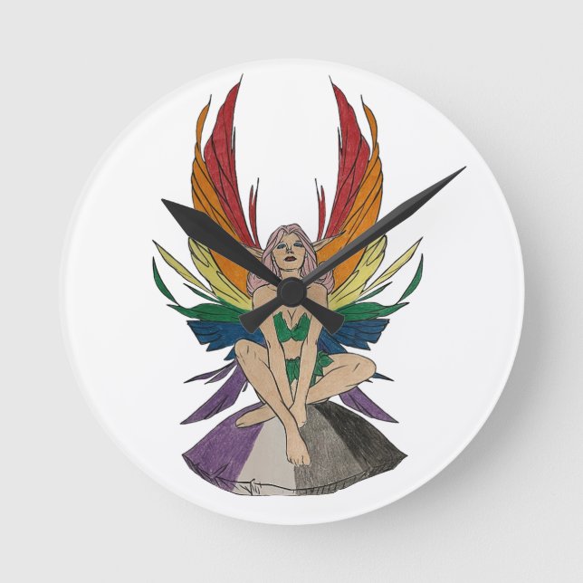 Reloj Redondo Mediano Hada asexual (Anverso)