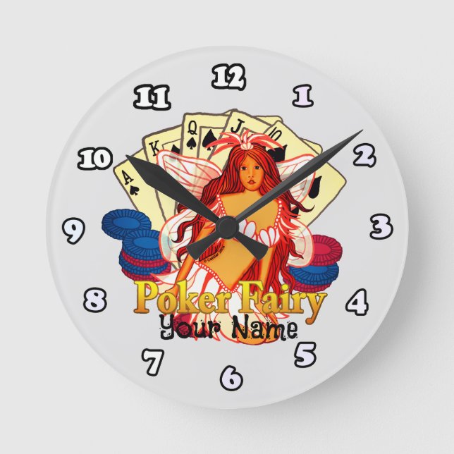 Reloj Redondo Mediano Hada del póquer (Anverso)