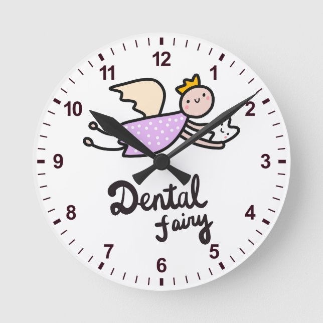 Reloj Redondo Mediano Hada dental (Anverso)
