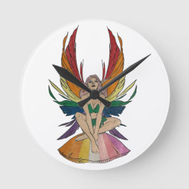Reloj Redondo Mediano Hada Lesbiana 