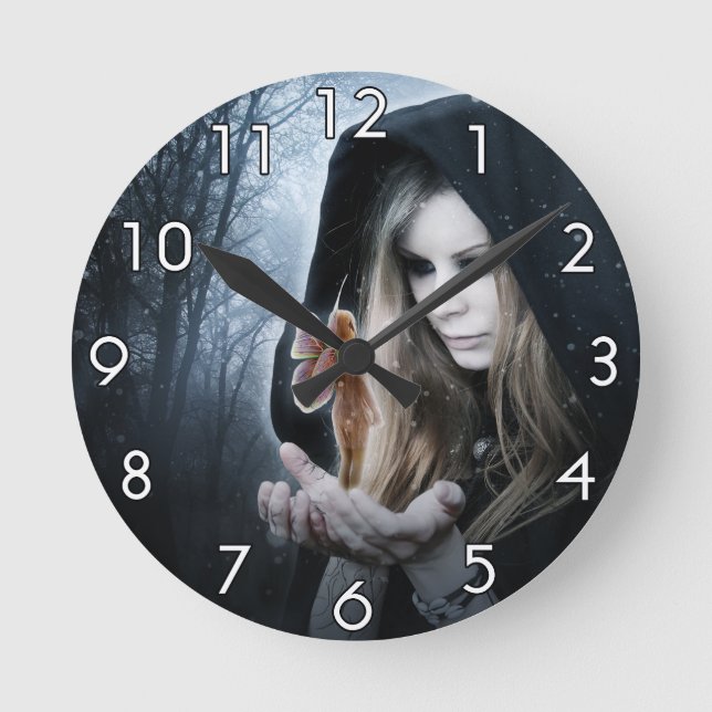 Reloj Redondo Mediano Hada y chica (Anverso)