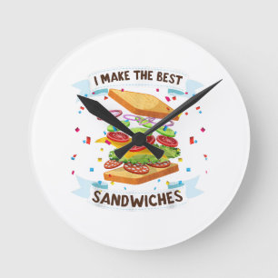 Reloj Redondo Mediano Hago los mejores sándwiches para los amantes de la
