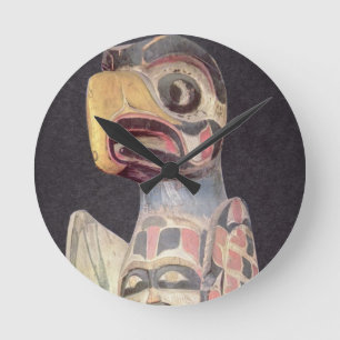 Reloj Redondo Mediano Haida 'Thunderbird' statue (painted wood)
