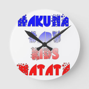 Reloj Redondo Mediano Hakuna Matata Baby & Kids: Diseño de Colores Franc