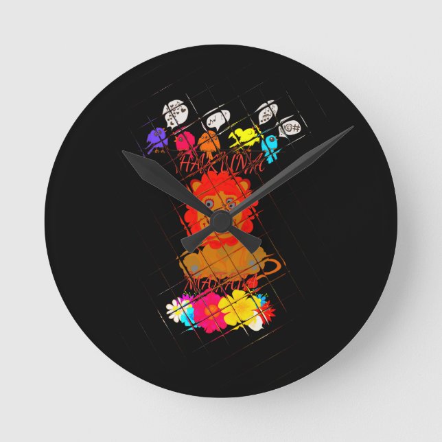 Reloj Redondo Mediano Hakuna Matata cute baby lion king (Anverso)